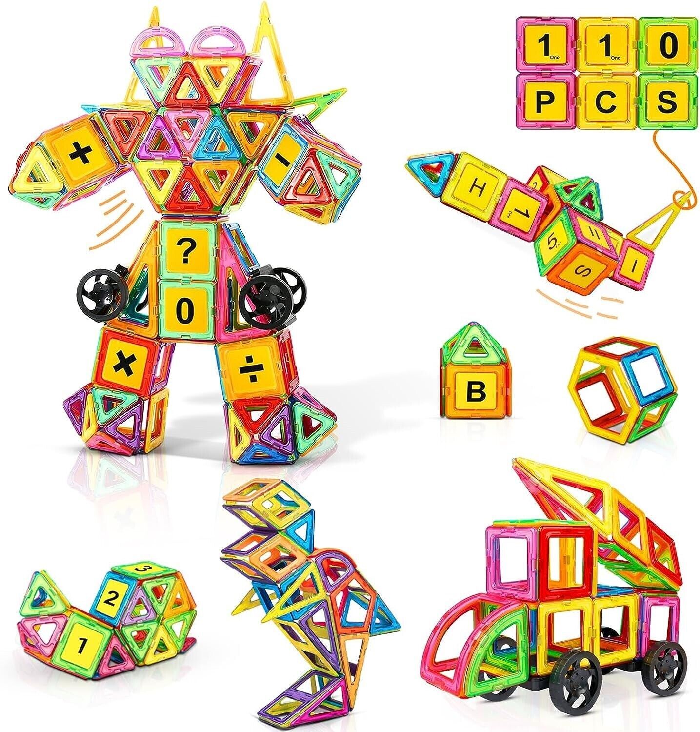 110pcs Magnetic Building Blocks, Magnetic Building Blocks, Children's Toys UK - Image 6