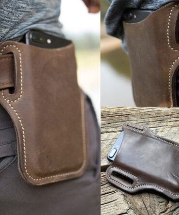 Cellphone Loop Holster Case Belt Waist Bag Props PU Leather Purse Phone Wallet