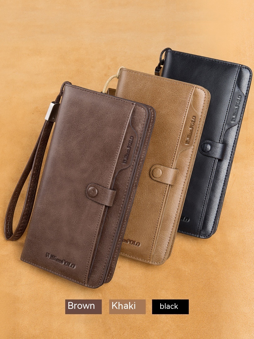 Men's Long Wallet Genuine Leather Wallet - Image 7