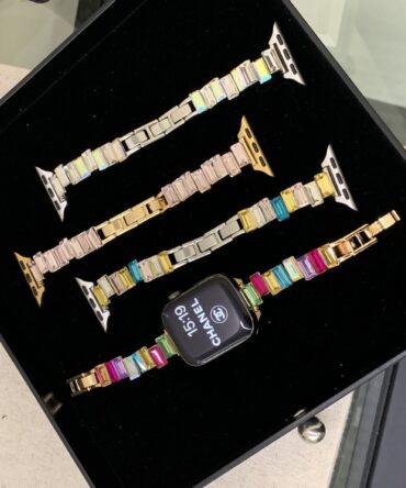 Irregular Square-cut Diamond Colored Watch Strap For Watch Bands