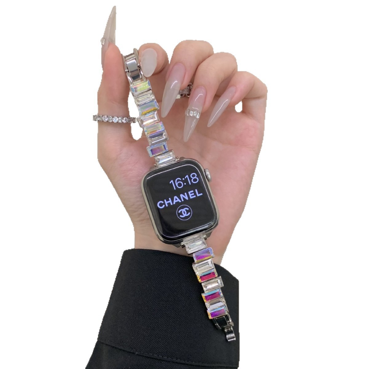 Irregular Square-cut Diamond Colored Watch Strap For Watch Bands - Image 5