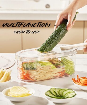 New Multifunction Vegetable Cutter With Basket And Brush Portable Slicer Chopper Kitchen Tools