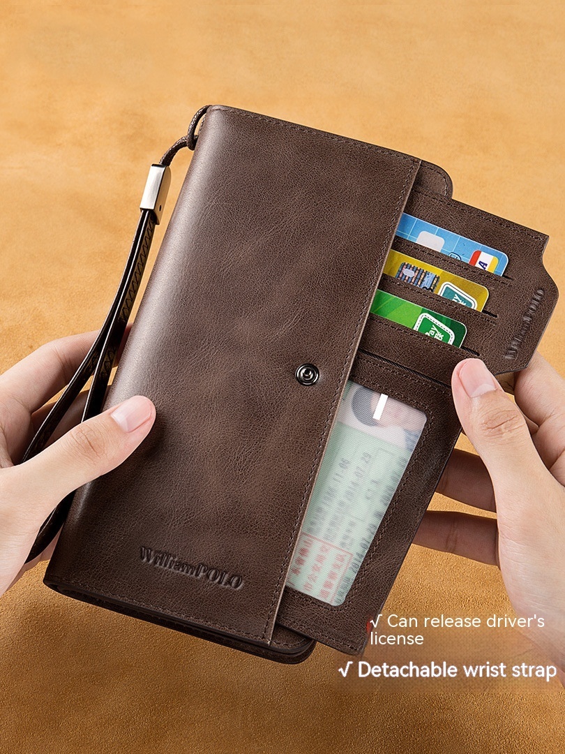 Men's Long Wallet Genuine Leather Wallet - Image 5